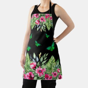 Süße tropische Blume und Schmetterlinge Schürze