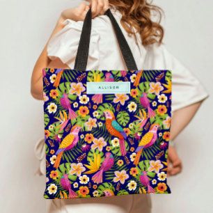 Süße tropische Vögel Florale illustrierte benutzer Tasche