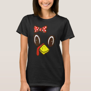 Süße Truthahn Gesichtsschleife Thanksgiving Kind K T-Shirt