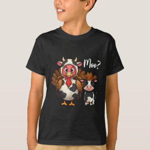 Süße Truthahn-Muh-Kuh Lustiger Truthahn-Trott-Outf T-Shirt