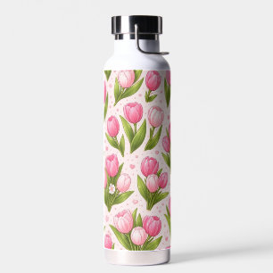 Süße Tulpen-Blumen-Ästhetik-Wasserflasche Trinkflasche