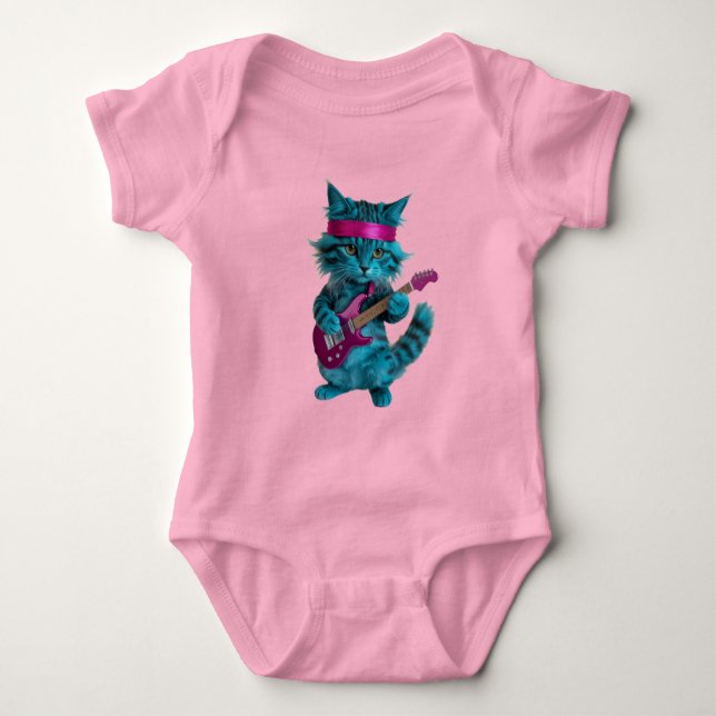 Süße Türkis Katze  Baby Strampler (Vorderseite)