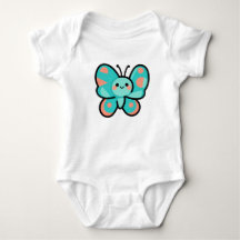 Süße Türkis Schmetterling Kawaii Kunst Babykleidun