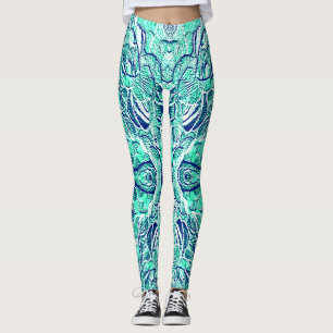 Süße türkisfarbene texturierte "Ratti_Creative_Art Leggings