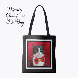 Süße Tuxedo-Katze Weihnachts-Tragetasche Tasche