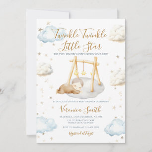 Süße Twinkle Twinkle Little Star Mond Baby Shower Einladung