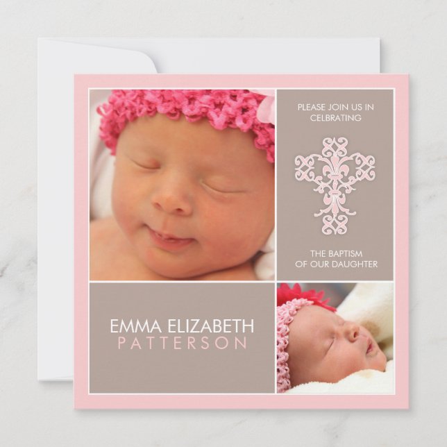 Süße u. moderne Taufe-Baby-Einladung Einladung (Vorderseite)