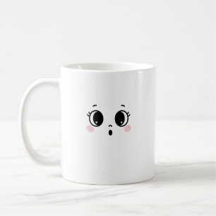 Süße überraschte Anime-Gesicht-Kaffeetasse Kaffeetasse