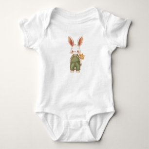 Süße Überraschungshase mit Blumen Baby Strampler