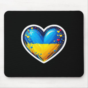 Süße ukrainische Bynner-Fan Ukraine-Flagge Herz Re Mousepad
