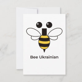 Süße ukrainische minimalistische Biene Dankeskarte