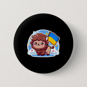 Süße ukrainische Nner-Fan Ukraine-Flagge Cute Biso Button
