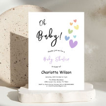 Süße und bunte Herzen Baby Shower