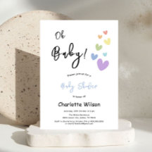 Süße und bunte Herzen Baby Shower