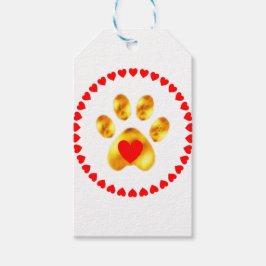 Süße und elegante goldene Pfote Geschenkanhänger