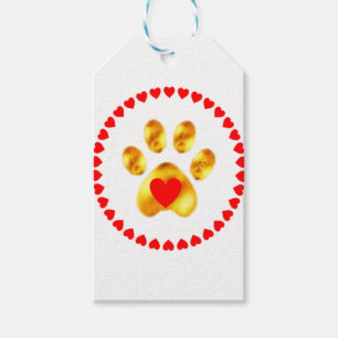 Süße und elegante goldene Pfote Geschenkanhänger