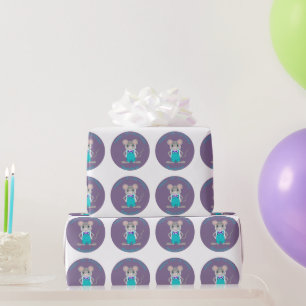 Süße und elegante kleine Maus individuelle Geburts Geschenkpapier