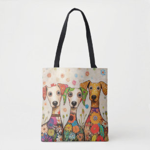 Süße und farbenfrohe Welpen Design Tasche