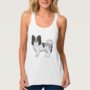 Süße und glückliche Dreifarben-Papillon-Hunde-Illu Tank Top