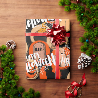 Süße und gruselige Halloween-Spooky-Vibes Geschenkpapier