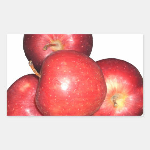 Süße und knackige rote Äpfel - Bio-Obst-Druck Rechteckiger Aufkleber