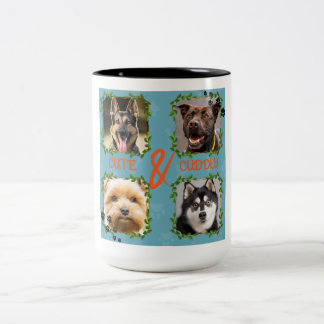 Süße und Kuschelige Individuelle Tierfoto-Collage- Zweifarbige Tasse