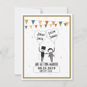Süße und lustige alternative Hochzeit Rettet das D Einladung