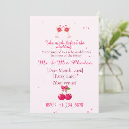 Süße und lustige Cocktails Hochzeitsprobe Dinner  Einladung