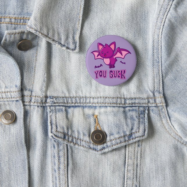 Süße und lustige Halloween-Vampirfledermäuse, ihr  Button (Beispiel)