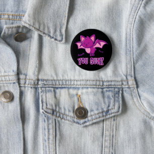 Süße und lustige Halloween-Vampirfledermäuse, ihr Button