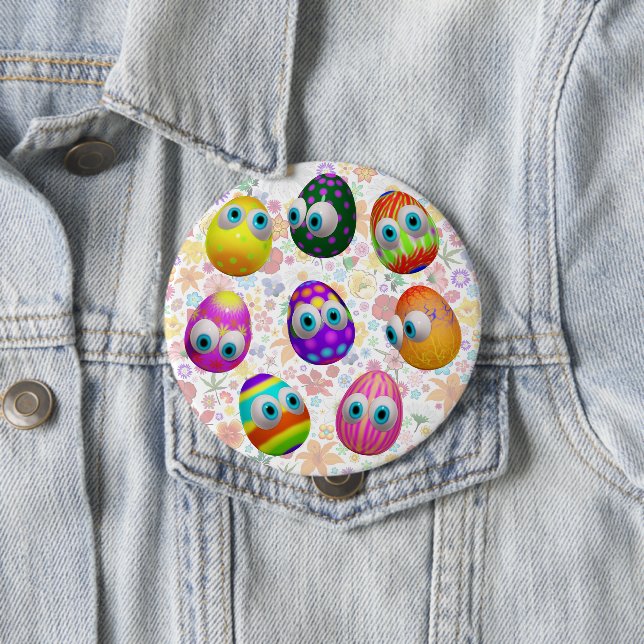 Süße und lustige Ostereier Cartoon Button (Beispiel)