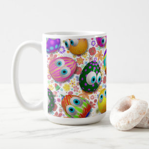 Süße und lustige Ostereier Cartoon Kaffeetasse