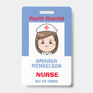 Süße und lustige personalisierte Krankenschwester- Ausweis