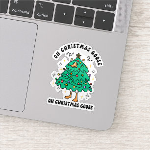 Süße und lustige Weihnachtsgans Aufkleber