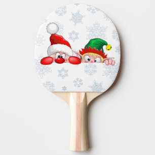Süße und lustige Weihnachtsmann- und Elf-Figuren s Tischtennis Schläger