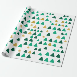 Süße und minimalistische grüne und goldene Wälder Geschenkpapier