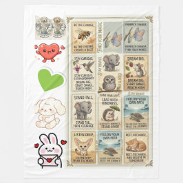 Süße und mutige Tier-Zitate für Kinder Fleecedecke