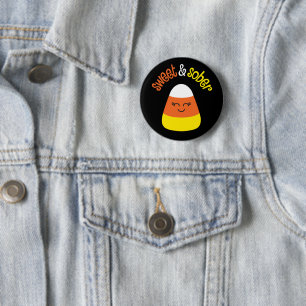 Süße und nüchterne Kürbiskerne für Halloween Button
