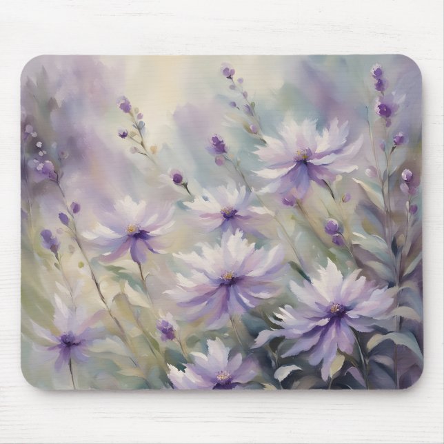 Süße und romantische lila Blumen Mousepad (Vorne)