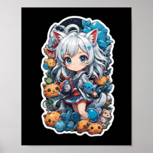 Süße und schöne Anime-Style Poster