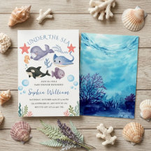 Süße Under The Sea Aquarell-Baby-Party