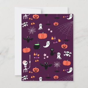 Süße unheimliche Halloween-Kunst Dankeskarte
