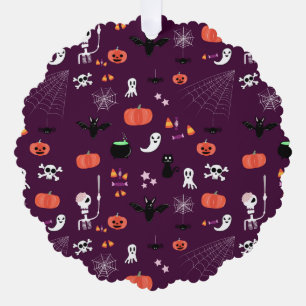 Süße unheimliche Halloween-Kunst Ornament Karte