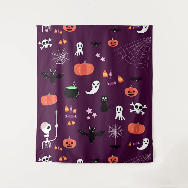 Süße unheimliche Halloween-Kunst Wandteppich (Vorderseite)