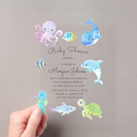 Süße Unterwasser-Baby-Shower-Einladung per Post
