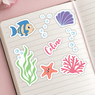 Süße Unterwasser-Themen-Fische Benutzername Aufkleber