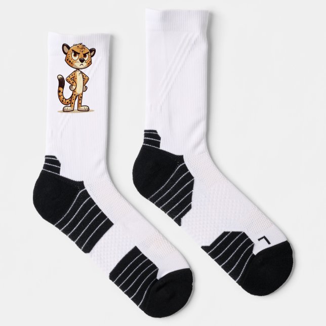 süße, unzufriedene Gepardin Socken (Rechts)