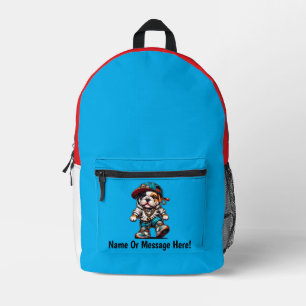 Süße urbane Streetwear-Bulldogge personalisiert dr Bedruckter Rucksack