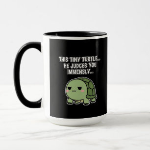 Süße urteilende Schildkröte   Lustiger minimalisti Tasse