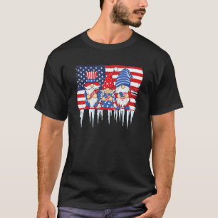Süße Usa-Flagge-Garten-Zwerge 4. Juli-Rasendekorat T-Shirt